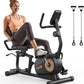 YOSUDA Recumbent Exercise Bike for Home，Magnetic Staionary Bike for Seniors/Adults with Adjustable Seat, 350LB Capacity, 16-level Resistance, LCD Monitor & Pulse Sensors