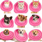 IDOMIK Dog Recovery Collar, Waterproof Soft Dog Cone After Surgery, Comfy Protective Elizabethan Collar Alternative for Dogs Cats, Adjustable Pet Neck Donut Cone Anti-Licking Biting Wounds,Rose,L