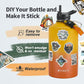 One Gallon Water Bottle Insulated with DIY Stickers, Triple Wall Vacuum Cold for 48 Hrs Leak-proof Non-BPA, 128oz Large Sports Stainless Steel Water Jug with Paracord Handle Straw Spout Lids