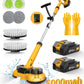 qimedo 6000mAh Battery Electric Mop M1, 800RPM Cordless Electric Power Scrubber & Mops for Floor Cleaning, Best Automatic Spin Mops with Smart Display,Rotating Mop with LED Light & Water Spray