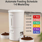 Automatic Dual Cats Feeder for 2 Cats,6 Meals/Day,12 Portions/Meal,Dual Power Auto Pet Feeder Dry Food Dispenser,Flexible Schedule Timer 10S Voice Record (White, ABS Dual Bowls)
