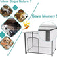 Feral Dog House Outdoor,Anti Bite Iron Frame Dog Kennel,Wood Warm Pets Home,Insulated Weatherproof Outside Shelter for Feral Animal (43.3" (L) x 29.4" (W) x 33.4" (H)-Grey-in)