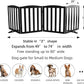ZJSF Foldable Freestanding Indoor Dog Gate for House Wood Long Pet Gates Dog Fence for Stairs Puppy Gates for Hallways, Puppy Gate,Support Feet Included, Black, 24 "Height-4 Panels