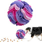 Pet Snuffle Ball, Puzzle Sniffing Interactive Dog Ball for Blind Dogs Training Stress Relief Dog Enrichment Toys Treat Machine Washable (20cm, Pink and Purple)