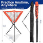 7'×7'Baseball Softball Practice Net-Batting Catching Pitching Training Equipment Set Portable Batting Tee Ball Holder Caddy-Baseball Softball Coach Pack.Great for All Skill Levels