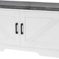 2-Tier Storage Bench, Shoe Bench with Padded Seat Cushion, Entryway Bench with 2 Barn Doors, Adjustable Shelf, 13.8" D x 39.4" W x 17.7" H, for Entryway, Living Room, Bedroom, White