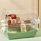 8 in 1 Clear Acrylic Hamster Cage with All Accessories,13.5''L* 10''W* 13''H Dwarf Hamster Cage,Small Hamster Habitat,Garden Style Mouse Cage for Pet Mice,Hamster Enclosure with Stairs(1-Layer)