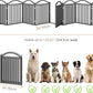 BHG Metal No-Assembly Freestanding Dog Gate with Door Walk Through, Extra Wide 96", Extra Tall 32" Pet Gate, Accordion Puppy Folding Playpen Dog Fence, with 2PCS Support (Black, 8 Panels)