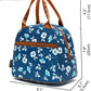 FlowFly Insulated Lunch Cooler Bag - Tote Bag Organizer for Women/Men, Floral#White