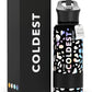 Coldest Insulated Water Bottle with Straw Lid - Stainless Steel Metal Insulated Bottle for Men & Women (Moonlight Leopard, 32 oz)