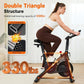 Exercise Bike, Indoor Stationary Bike for Home with Silent Belt Drive, Adjustable Resistance, App Compatible Cycling Bike with LCD Monitor, 330lbs Capacity Workout Bike
