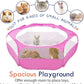 Pawaboo Small Animals Playpen, Waterproof Small Pet Cage Tent with Zippered Cover, Portable Outdoor Yard Fence with 3 Metal Rod for Chick/Kitten/Puppy/Guinea Pig/Rabbits/Hamster/Chinchillas,Magenta