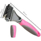 3-in 1 Dog & Cat Grooming Supplies- Self-cleaning Slicker Brush, Deshedding Rake Comb, And Finger Toothbrush For Dogs & Cats | Perfect For Pet Grooming Kit, Dematting And Dental Tool (pink)