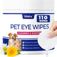 Wellix Dog & Cat Eye Wipes for Discharge and Crust - Pet Eye Wipes Tear Stain Remover for Dogs and Cats - Dog and Cat Grooming Wipes for Eyes and Wrinkle - 110 Counts
