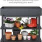 Metal Raised Garden Bed with Trellis, Elevated Planter Box with Legs for Outdoor Patio, Iron Standing Garden Box for Vegetables, Herbs, Flowers, Climbing Plants
