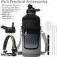 Insulated Water Bottle | Thickened Stainless Steel for Gym and Hiking with Straw, Carrier Bag, Handle Strap | BPA-Free 87 oz