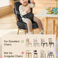 HOMEAL Booster Seat for Kitchen Chair, Breathable Toddler Booster Seat for Dining Table with Backrest and Adjustable Straps, Portable Travel Toddler Booster Seat, Dark Grey
