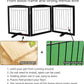 ZJSF Freestanding Dog Fence Indoor, Foldable Dog Gate for Doorways, Stairs or Hallways, Sturdy Wood Extra Wide Pet Gate with Support Feet for The House, Black, 32 "Height-3 Panels
