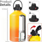 Water Bottle Insulated 32oz 40oz 64oz 128oz Straw Lid Spout Lid & 3 Lids, Leak Proof, Vacuum Insulated,Stainless Steel Water Bottle Wide Mouth for Sports, Gym or Office