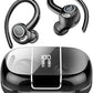 Wireless Earbuds Bluetooth 5.3 Headphones Sports, 48Hrs Playtime Bluetooth Earbuds with CVC 8.0 Mic, Stereo Bass Over Ear Bud with Earhooks, LED Display, IP7 Waterproof Earphon for Workout/Running
