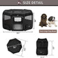 DONORO Dog Playpen Portable Pet Play Pens for Small Dog/Cat/Rabbit/Chicks, Cat Playpen Indoor/Outdoor with Carring Case, Removable Zipper Top and Bottom (Black, Extra Large (55"x55"x30"), 8)
