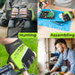 HANDLANDY Fingerless Work Gloves for Men Utility Padded Half Finger Driving Working Gloves (XXL, Green)