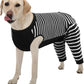 Kuoser Dog Recovery Suit, Anti Licking Dogs Rear Leg Sleeve, Abdominal Dog Surgical Suit with Pants Cover Protect Wounds, Dogs Elbow Protector Soft Pet Surgery Onesie Cone Alternative, Black XL