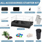 GOZILLA Small Turtle Tank Kit(Tank+Lamp+Filter), Acrylic Turtle Starter Kit with Adjustable Lamp, Reptile Habitat and Terrarium with Multi-Functional Areas for Small Reptiles. (Black Kit)