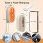 Pet Steam Brush, Rechargeable Cat Steam Brush for Shedding, 2025 New & 4 in 1 Pet Spray Hair Removal Comb with Anti-Static,Massage, Cleaning, Shedding & Combing All In One! (Khaki)