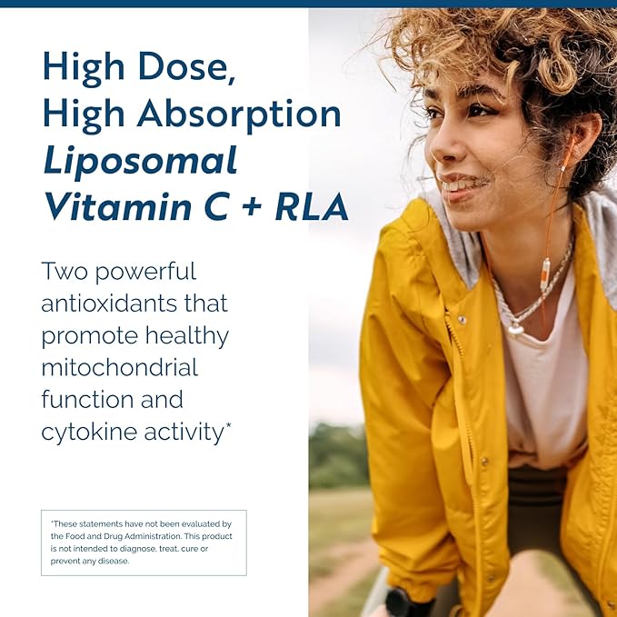 Researched Nutritionals C-RLA - Liposomal Vitamin C with R Lipoic Acid to Support Detox - Vegan & Soy-Free Vitamin C Liquid, Vanilla Caramel Flavor (10 Fl Oz)
