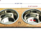 Mango Wood Dog Bowl Stand - Elevated Pet Feeder with 2 Stainless Steel Bowls - Raised Food and Water Dish Set for Dogs and Cats, Available in 4 Sizes, Pet Dining Station, Small/10oz