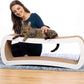 PetFusion Jumbo Cat Scratcher Lounge, White. 39 x 11 x 14 inch 4 Cardboard Scratching Surfaces and 2 Levels, Scratch, Play, Perch, and Hide100% Recyclable Cardboard Cat Lounge