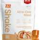 310 Nutrition All-In-One Meal Replacement Shake Powder - Plant-Based Protein Smoothie Blend w/High Fiber, Probiotics & Adaptogens - Low Carb, Vegan, Keto & Paleo Friendly - Caramel Sundae - 28 Srv