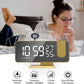 Projection Digital Alarm Clock for Bedrooms, Alarm Clock Radio on Ceiling, USB Charger Port, Temperature & Humidity Display, 7.3” Large Mirror LED Display,12/24H,Snooze,Dual Loud Clock- 4 Dimmer
