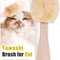 Cat Grooming Massage Tawashi Brush with Wood Handle Less Static Natural Sisal fiber Made in Japan (Type-B)