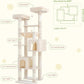 Hey-brother Tall Cat Tree Tower, Heavy Duty Scratching Posts with Large Platforms, Cozy Condos, Big Hammock, Toy Balls, Multi-Level Furniture for Indoor Adult Cats, 80.7 Inches, Beige MPJ039M