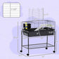 PawHut Two-Story Small Animal Cage Removable from Stand, Guinea Pig Cage with Shelf & Wheels, Pet Habitat for Hedgehog, Chinchilla, Ferret, 33" x 18.5" x 35", Black