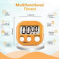 4 Pack Orange Digital Kitchen Timer Magnetic Digital Timer with Big Display Loud Ring Cooking Timers for Cooking, Game, Gym, Break Time, Classroom(4, Orange)