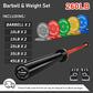 Colorful Olympic Bumper Plates, 2-inch Stainless Steel Insert, Virgin Rubber Weight Plate Set for Barbell Weight Lifting and Strength Training Home Gym