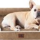 EHEYCIGA Orthopedic Dog Bed for Medium Dogs, Waterproof Memory Foam Medium Dog Beds with Sides, Non-Slip Bottom and Egg-Crate Foam Pet Couch Bed with Washable Removable Cover, Camel
