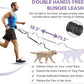 Hands Free Dog Leash, Shcok Abosoring Bungee with Double Padded Handles, Waist Leash for Dog Walking, Dog Leash with Bungee for Medium & Large Dog, Dog Walking Accessories, Black Purple