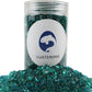Lustering Decorative Round Glass Beads, Marbles, Pebbles, Gems for Fire Pit Crafts, Resin Art, Vase Filler, Fish Tank, Aquarium Garden Decoration, 3-6mm, 1-Pound (Turquoise)