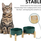 Ceramic Raised Double Bowls Set with Stand, 2 Heights Elevated, Food & Water Bowls for Small Breed Dogs, Cats, Kitty, Weighted Dog Dishes, Pet Bowls(5.1'',13.5oz, Green)