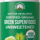 Peak Performance Unsweetened Organic Greens Superfood Powder. Super Greens Powder with 25+ Organic Ingredients for Max Energy and Athletic Performance. Vegan Keto Green Juice Daily Drink