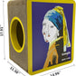 Cat Scratcher Cardboard, Girl with a Pearl Earring Shape Adaptation Spoof Version Cat Scratching House Bed Furniture Protector, Pink