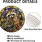 Lygond Metal Tin Sign - Circular Stained Glass Raccoon - Pub Sign - 1212 Inches