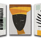 Framed Canvas Wall Art African Ethno Motive Wall Art Set, Abstract Ethno Art, African American Woman Portrait, Black Orange Print, Contemporary Collage, Minimalist (S-3pcs,24x36inchx3pcs)