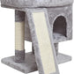 SYANDLVY Small Cat Tree for Indoor Cats, Cat Tower with Scratching Post, Modern Activity House for Large Cats, Condo with Board, Kittens Cave (Light Grey)