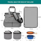 Modoker Dog Travel Bag, Weekend Pet Travel Set for Dog and Cat, Airline Approved Tote Organizer with Multi-Function Pockets, 2 Food Storage Containers, 2 Collapsible Bowls, 1 Feeding Mat (Grey)
