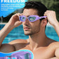 Swim Goggles, Unisex Adult Swimming Goggles Anti Fog Anti UV No Leakage Wide View for Men Women Youth